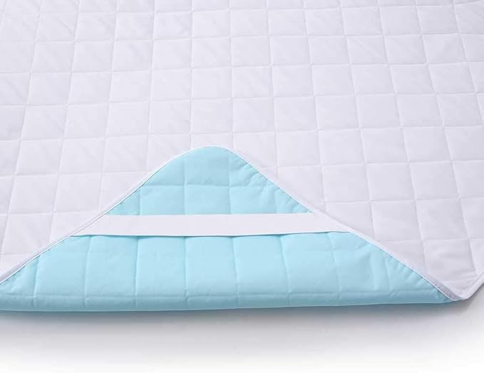 Full 54"x75" Waterproof Pad with Straps, Incontinence Mattress Protector | KANECH Washable Pee Pad for Bed, Adults, Overnight Bed Protector, Waterproof Mattress Pad, Hold 12 Cups, Fits 5-20" Mattress