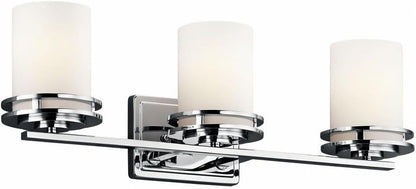 Kichler Hendrik 24" 3 Light Vanity Light with Satin Etched Cased Opal Glass Chrome