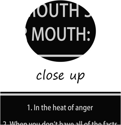 Inspirational Canvas Wall Art When to Keep Your Mouth Shut Don't Open Your Mouth Life Motivational Poster Life Learning Quote Picture Home Office Decor Painting Framed and Stretched[24''W x 36''H]
