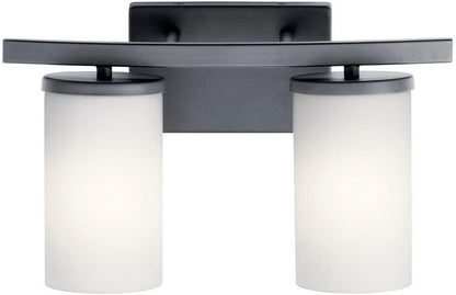 Kichler Crosby 15" 2 Light Vanity Light Satin Etched Cased Opal Olde Bronze®