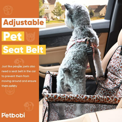 Small Dog Car Seat, Dog Car Booster Seat For Small Medium Dogs Foldable Front Seat Safety With Sturdy PVC Tube Frame, Breathable Mesh