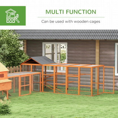 Wooden Chicken Coop Run For 6 -10 Chickens, Hen House Add-On With Storage, Perches,Multiple Packages