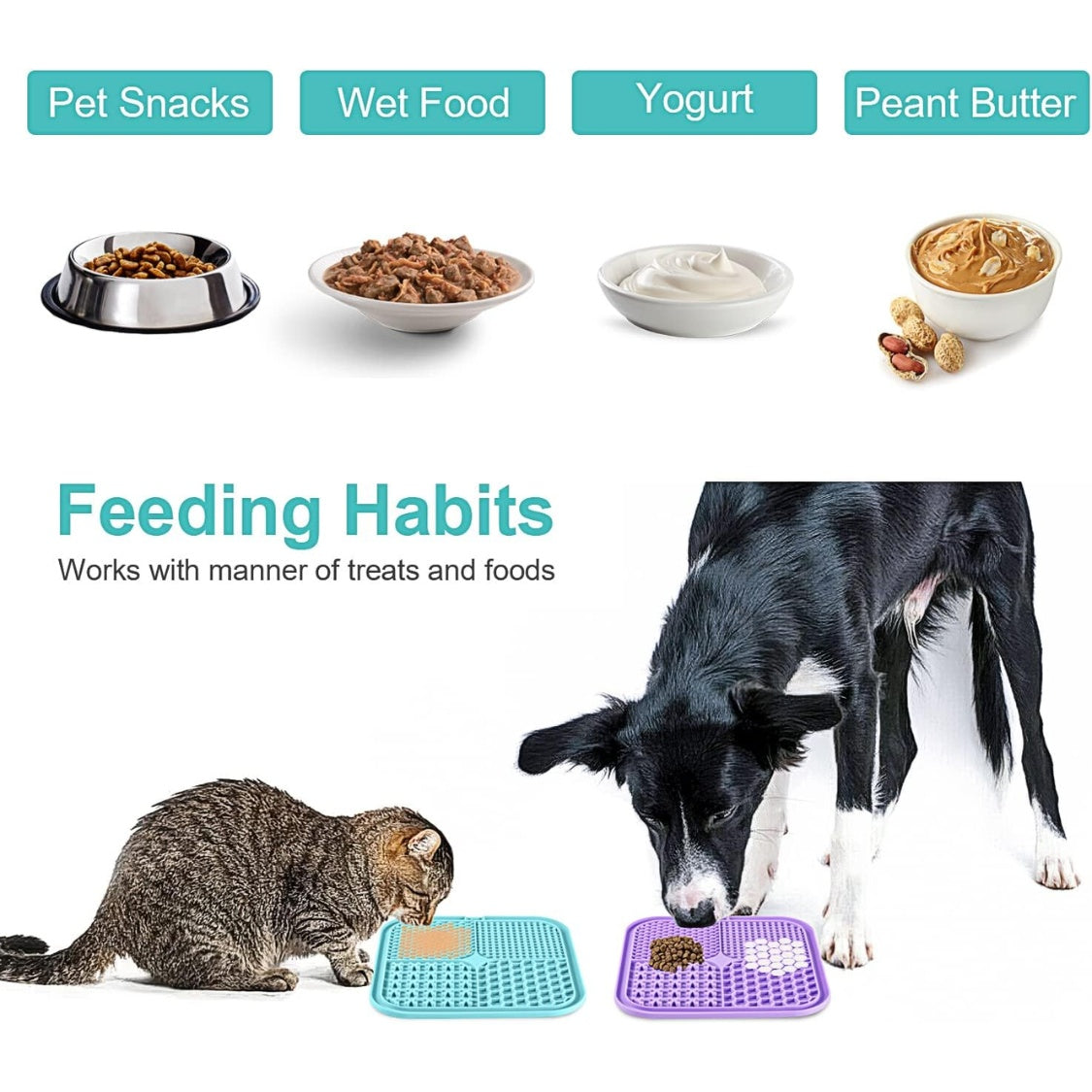 Lick Mat For Dogs  Cats 2 Pack, Slow Feeder Licking Pad With Suction Cups For For Anxiety Relief And Boredom Reducer, Perfect For Bathing Grooming