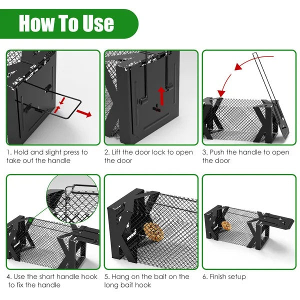 Humane Mouse Trap Cage, Non-Lethal No ElectricityGlueChemicals, Heavy Duty 1.15mm Metal