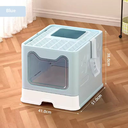 Front-entry Enclosed Extra-large Cat Litter Box With A Litter Collection Cover And A Large Scoop For Cats