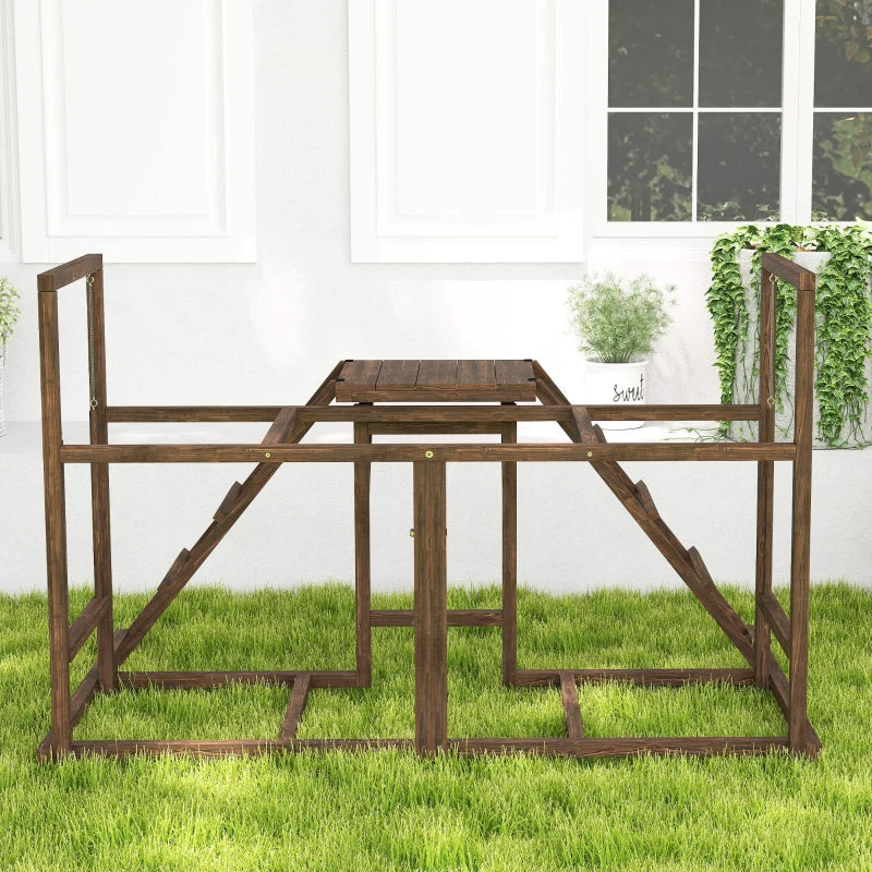 Chicken Activity Play Set With Multiple Chicken Perches, Swing, Ladder, Platform For 3-4 Chickens, Coffee