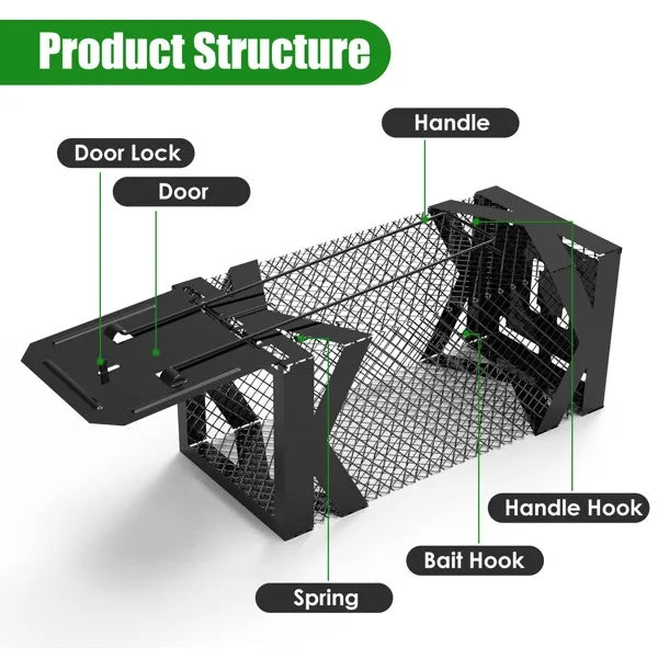 Humane Mouse Trap Cage, Non-Lethal No ElectricityGlueChemicals, Heavy Duty 1.15mm Metal