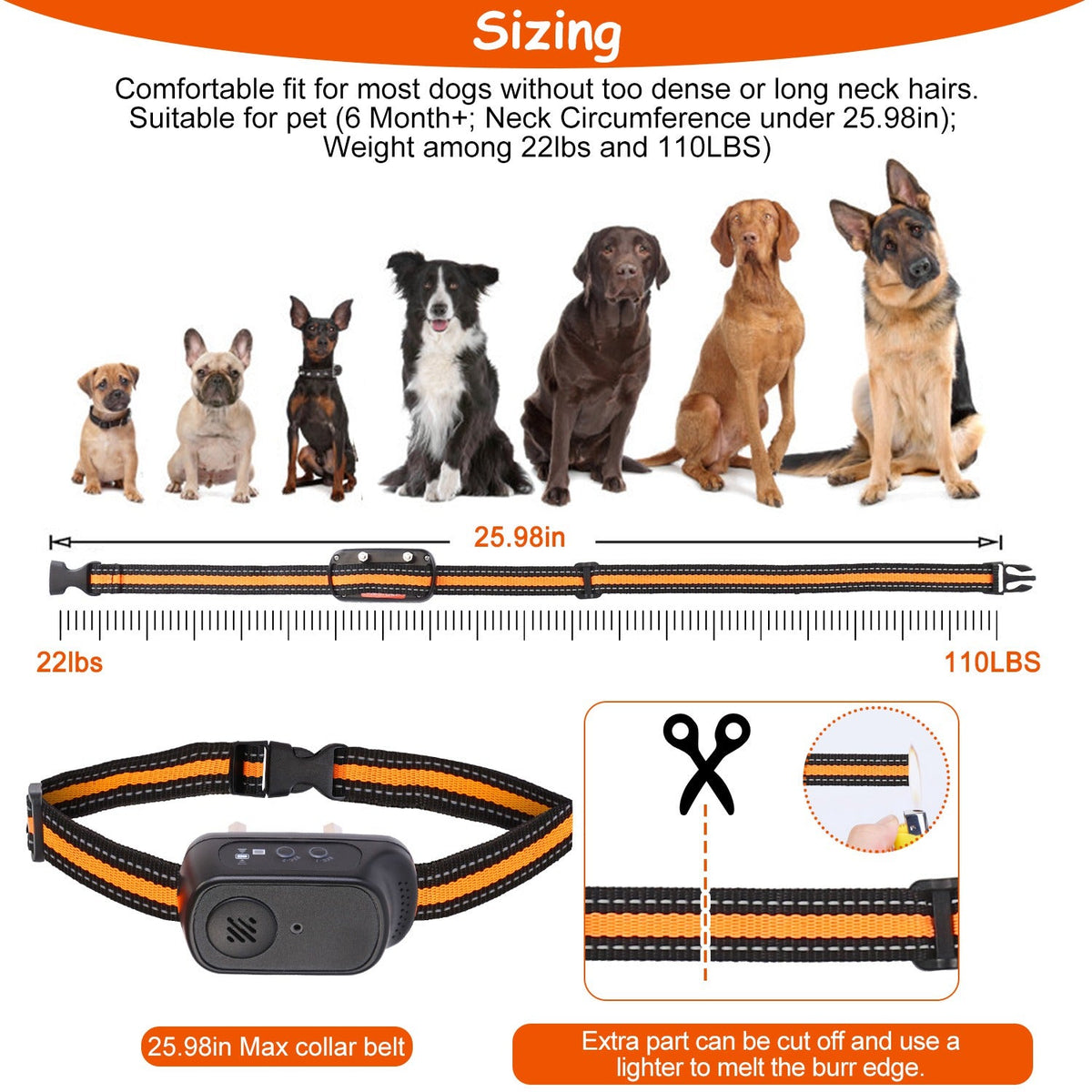 1Pc 984FT Dog Training Collar IP65 Waterproof Pet Beep Vibration Electric Shock Collar 3 Channels Rechargeable Transmitter Receiver Trainer With Recording Safety Keypad Lock