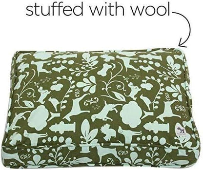 Molly Mutt Sheepy Wool Crate Mat - 100% Cotton Canvas Cover with Temperature-Regulating 100% Natural Wool-Filled Insert Dog Bed-Soft & Supportive Wool-Filled Bed - (30"x21"x2.5", Amarillo by Morning)