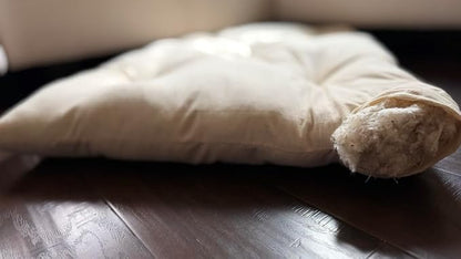 Rectangular Muslin Dog Bed Insert with Raw Cotton Filler, Natural Pet Bed Cushion Insert, Breathable Inner Pillow for Dog Bed Covers (Medium 36"x22"x4")