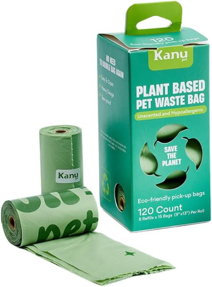 Dog Poop Bags – 120 Count (8 Rolls), Unscented, Leak-Proof, Extra-Thick Waste Bags for Dogs – Easy Tear, Fits All Dispensers – Eco-Friendly Cleanup