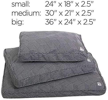 Molly Mutt Sheepy Wool Crate Mat - 100% Cotton Canvas Cover with Temperature-Regulating 100% Natural Wool-Filled Insert Dog Bed - Soft & Supportive Wool-Filled Bed - (48"x30"x2.5", Rough Gem)