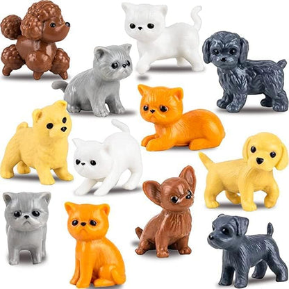 Vending Machine Capsules with Toys - 250 Pcs of 1.1 Inch Tiny Frosty Clear-Colored Acorn Capsules and Cute Dog and Cat Figurines for Kids - Plastic Capsules for Toys Bulk- Easter Basket Stuffers