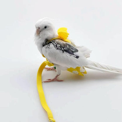 Adjustable Bird Diaper Harness Flight Suit Clothes with 80 Inch Flying Leash Rope for Parrots Conure Cockatiel (Green,2M)