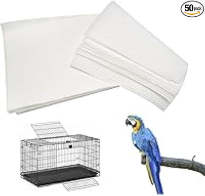 Bird Cage Liner Sheets, 18x18 and 24x36 Inches, 100 Count, White, Custom Cut (40lb up to 24x36)