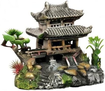 SLOCME Resin Castle Decorations, Multicolor Aquarium Sculpture - Eco-Friendly Fish Tank Castle Ornaments