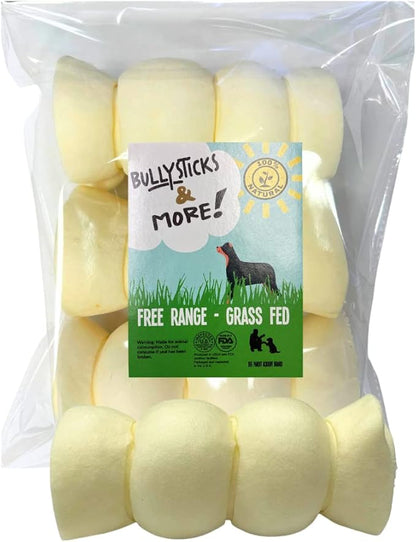 BULLYSTICKS & MORE 6 Inch Beef Cheek Rolls for Dogs (6" Extra Thick - 3 Count) - Beef Cheek Bones for Dogs - Dog Parents Choice - Premium No Hide Rolls