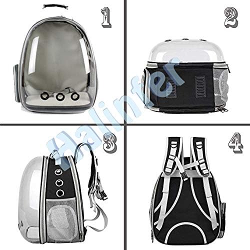 Back Expandable Cat Backpack Carrier, Fit up to 12 lbs, Space Capsule Bubble Window Pet Carrier Backpack to Carry and Transport Cat Bunny Small Puppy