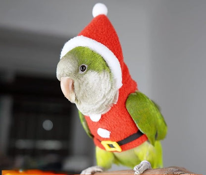 Bird Clothes Birds Flight Suit, Christmas Hoodie for Parrots Cockatiel Sun Conure Christmas Party Cosplay Photo Prop Bird Shirt Small Animals Apparel (with Diaper,Lorikeet)