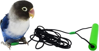 Bird Foot Chain with Flying Latex Elastic Training Rope Outdoor Parrot Ankle Foot Ring Accessories Bird Harness Leash Prevent Escaping (Model4-With 78.7inch Leash)