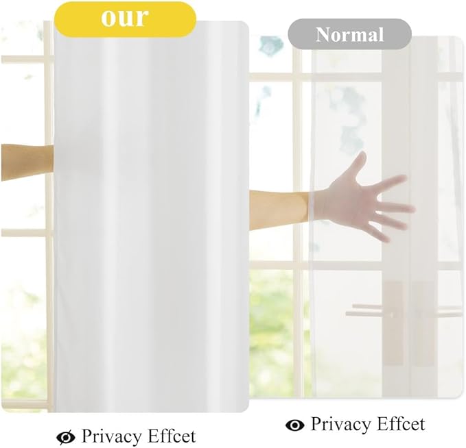 NICETOWN Non-See-Through White Privacy Sheer Curtains 90 inches Long 2 Panels, 52" Wide Grommet Window Curtains Drapes for Living Room Bedroom- Home Decoration Light Filtering Elegant Window Drapes