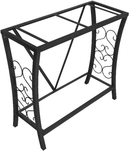 MAKLAINE Traditional Steel 29 Gallon Metal Aquarium Stand in Black