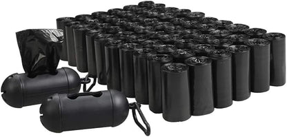 1200 Counts Dog Waste Poop Bag, Dog Poop Waste Bags with 2 Dispensers, Black, F