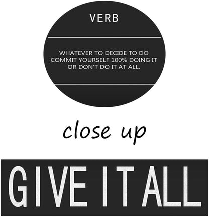Inspirational Canvas Wall Art Motivational Painting Positive Entrepreneur Quotes Poster Give It All Verb Pictures Print Wall Decor Artwork for Bedroom Classroom Office Framed Ready to Hang[12" W X 18"