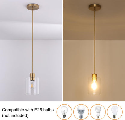 Brass Pendant Lights,Modern Farmhouse Pendant Light,Kitchen Pendant Mini Hanging Light for Sink Island,Adjustable Height,Home Décor Lighting