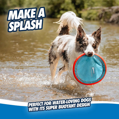 Paraflight Flying Disc Dog Toy  Water Floating Flyer Durable Nylon Construction With Soft Rubber Edges For Medium And Large Dogs