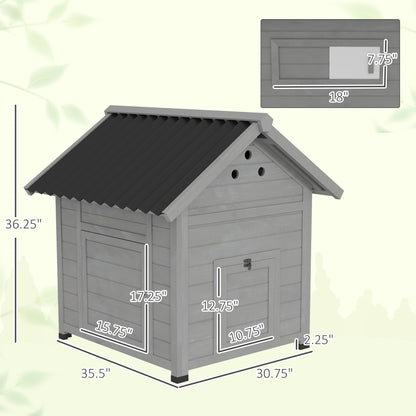 Wooden Pet House With Openable Roof & Double Doors