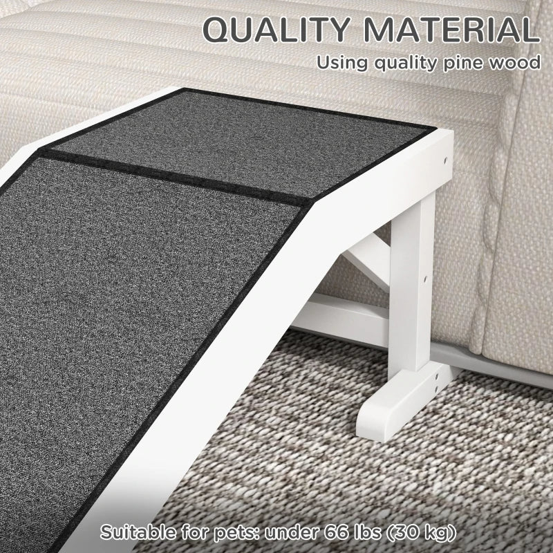 PawHut  Pet Ramp For Dogs & Cats With Non-Slip Carpet, White