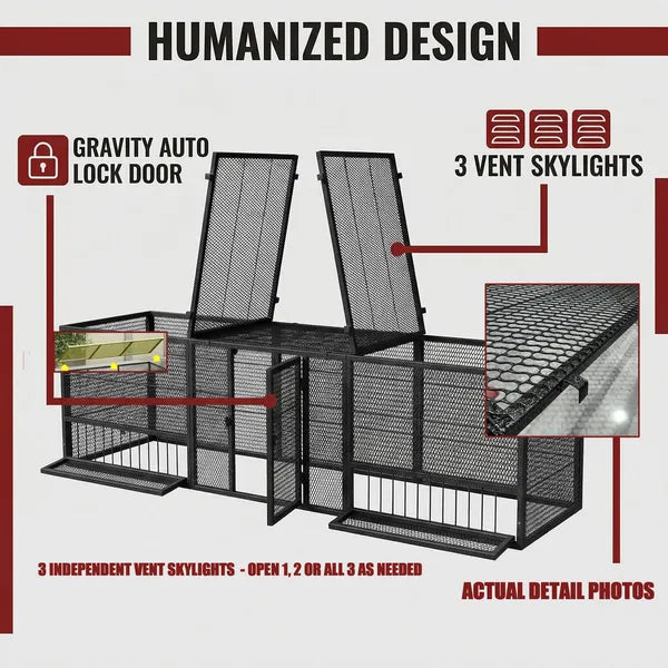 83"Thickened Chicken Coop Durable Pigeon Cage Outdoor Use Comfortable Poultry Cage For Home Breeding Easy-to-Install Design With Strong Load-Bearing Chicken Duck Goose Breeding