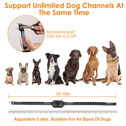 1Set 328FT Electric Wireless Dog Fence System With GPS Location Monitor Collar Receiver Rechargeable Beep Vibration Fence System For Small Medium Large Dogs