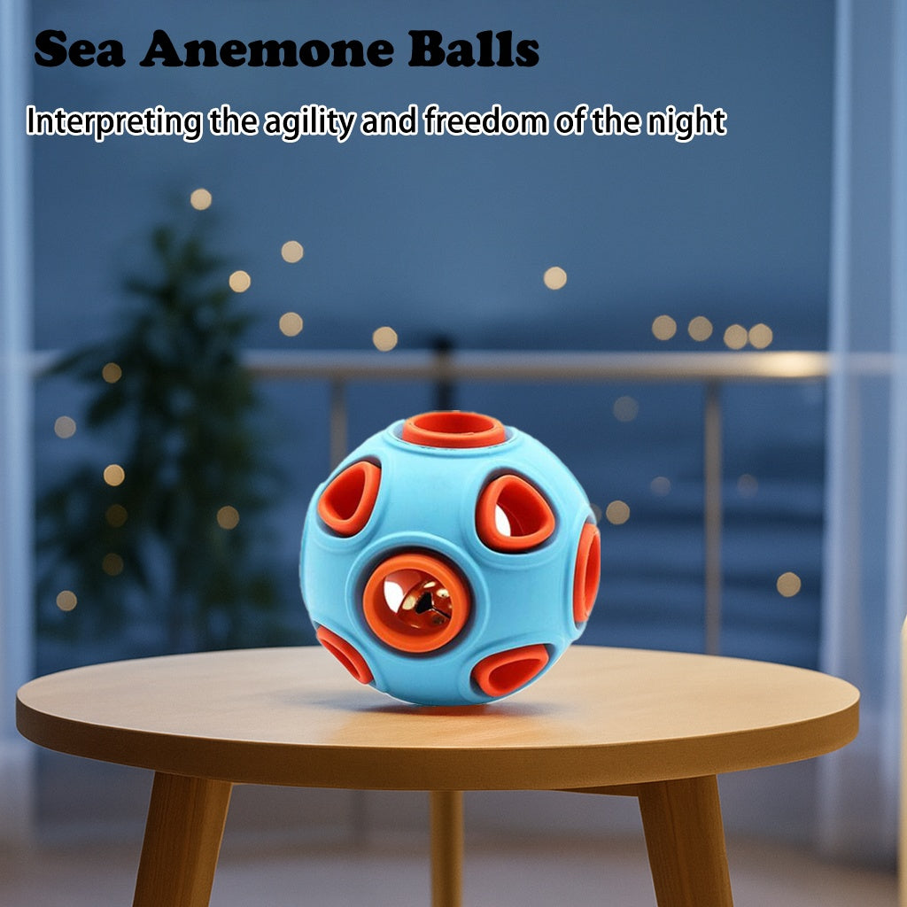 Dog Rubber Ball With Bell Sound, 2-Pack, Interactive Pet Chew Toy For Puppies And Small Dogs.Please Note That Both Items Shipped Are Intended As Bells And Do Not Include Lights.