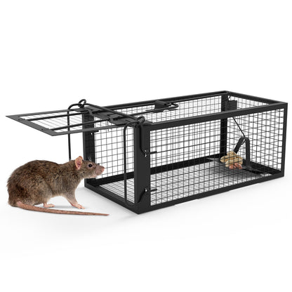 2 Pack Rat Trap Cage Humane Live Rodent Trap Cage Galvanized Iron Mice Mouse Control Bait Catch With Detachable U Shaped Rod