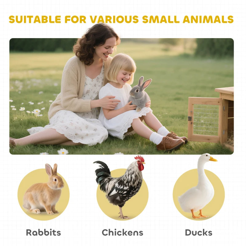 54 2-Story Large Rabbit Hutch Bunny Cage Pet House Small Animal Habitat With Lockable Doors