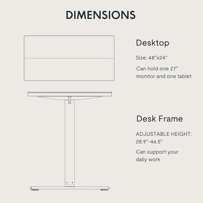 FLEXISPOT Standing Desk Electric Height Adjustable Desk with 48 x 24 Inches Splice Board, Ergonomic Memory Controller, Black Top + Black Frame