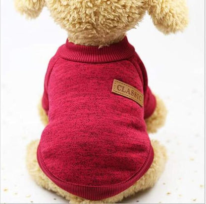 Idepet Pet Dog Classic Knitwear Sweater,Fleece Coat for Small,Medium,Large Dog,Warm Pet Dog Cat Clothes,Soft Puppy Customes (L, WineRed)