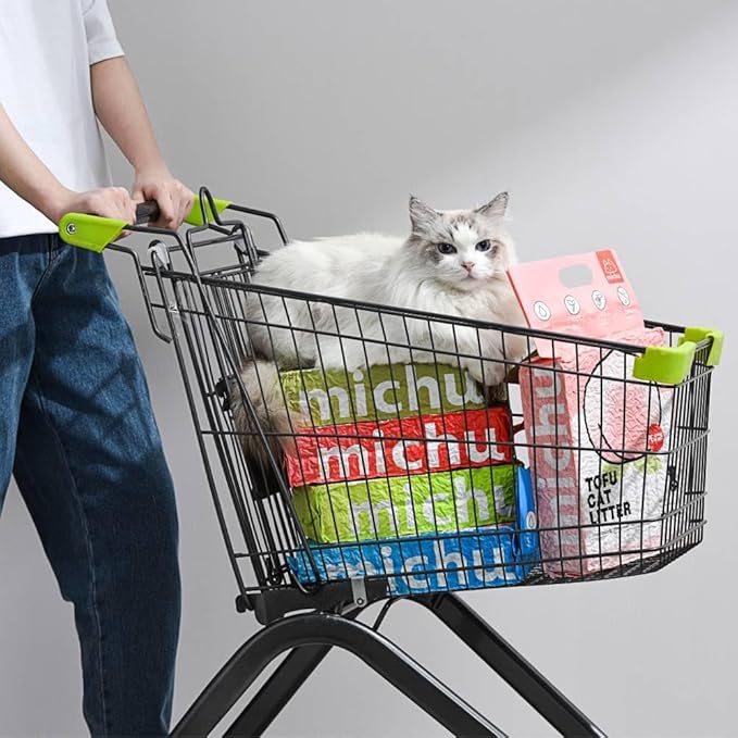 Michu Tofu Cat Litter Natural Clumping Tofu Cat Litter, Fast Clumping and Easily Scoop-able 5.5lb/88oz 5 Scents - Peach, 8 Pack