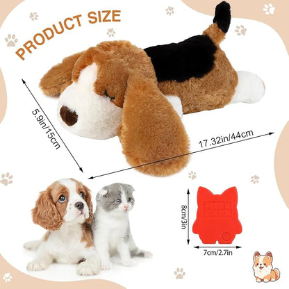 Puppy Toy with Heartbeat, Dog Heartbeat Toy for Separation Anxiety Relief | Dog Anxiety Relief Calming Aid, Calming Comfort Dogs Pillow,Dog Stuffed Animal,Plush Toy for Dogs Cats Pets,Beagle