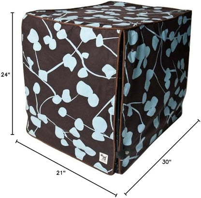 Molly Mutt Your Hand in Mine Dog Crate Cover, 100% Cotton Canvas Cover with 2 Roll-Up Panels, Ideal for Dog or Cat Crate, Durable, Washable, and Free of Harmful Chemicals, 30" x 21" x 24"