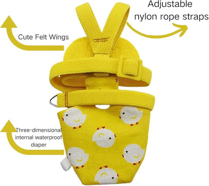 Adjustable Bird Diaper Harness Flight Suit Clothes with 80 Inch Flying Leash Rope for Parrots Conure Cockatiel (Green,2M)