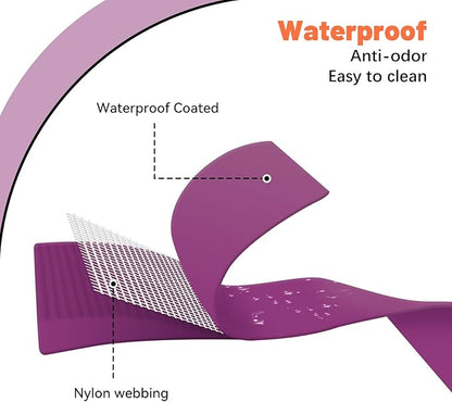 Waterproof Dog Collar, Easy to Clean Rubber Dog Collars with Quick Release Buckle Fits Small Medium or Large Dogs (Purple, S < 9.5-14.1 inch)