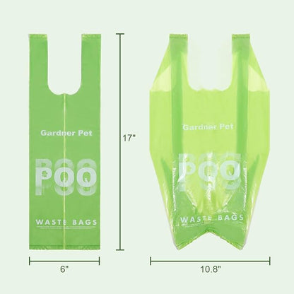 Dog Poop Bags with Handles 15 Rolls, 180 Counts Pine Scented Dog Waste Bags with Dispenser, Leak Proof and Extra Thick, Easy-Tie Pet Poop Bags with Holder for Dogs, Puppies, Cats, Kitten