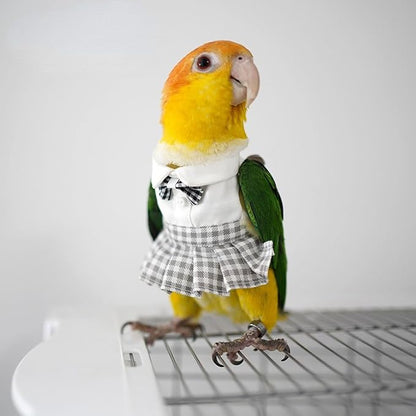 Bird Costume Bird Diaper Flight Suit Cute JK Dress Dress Skirt Clothes Cosplay Photo Prop for Parrots Macaw Cockatoo (Without Diaper,Sulphur-Crested Cockatoo)
