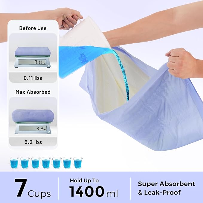 ZOMISIA 3D-Barrier Puppy Pee Pads for Dogs, 7 Cups Absorb & Rise Puffy Gel-Wall Leak-Proof, 22"x23" 81 Counts + 8 Pet Urine Test Strips, Super Absorbent Disposable Potty Training Pads