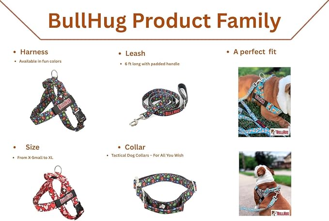 Adjustable Dog Harness– No Pull, No Choke – for English Bulldogs, French Bulldogs, Pugs & Broad-Chested Breeds – Easy, Safe Walks (Violet, Medium)