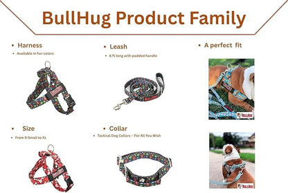 Adjustable Dog Harness– No Pull, No Choke – for English Bulldogs, French Bulldogs, Pugs & Broad-Chested Breeds – Easy, Safe Walks (NEON Pink, Small)