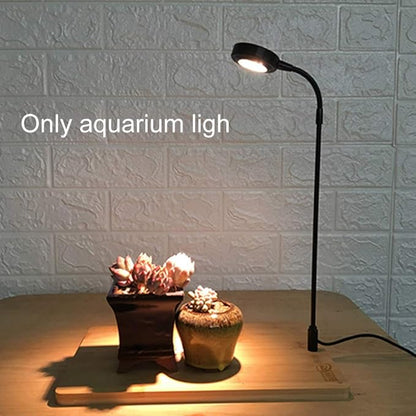 LED Aquarium Light 360 Degree Full Spectrum LED Light with Bamboo Board 10W Nano Fish Tank Light USB Powered Flat Nano Aquarium Light Bett a Fish Tank Light for Plant Growth